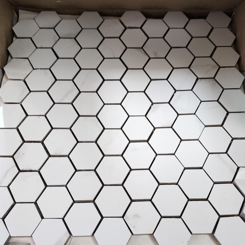 Primary Image of Mayfair Statuario Venato Hexagon - Anatolia